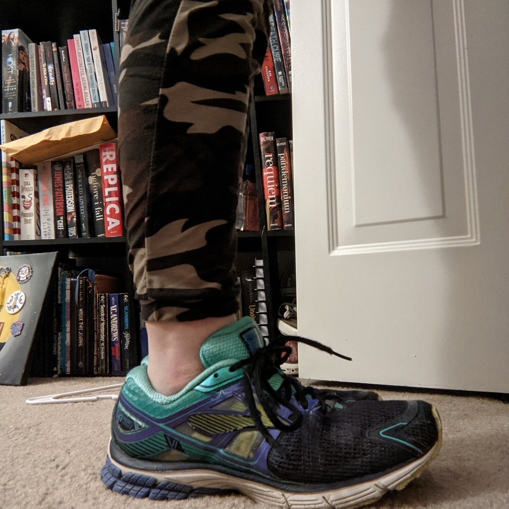 Black and turquoise workout shoes